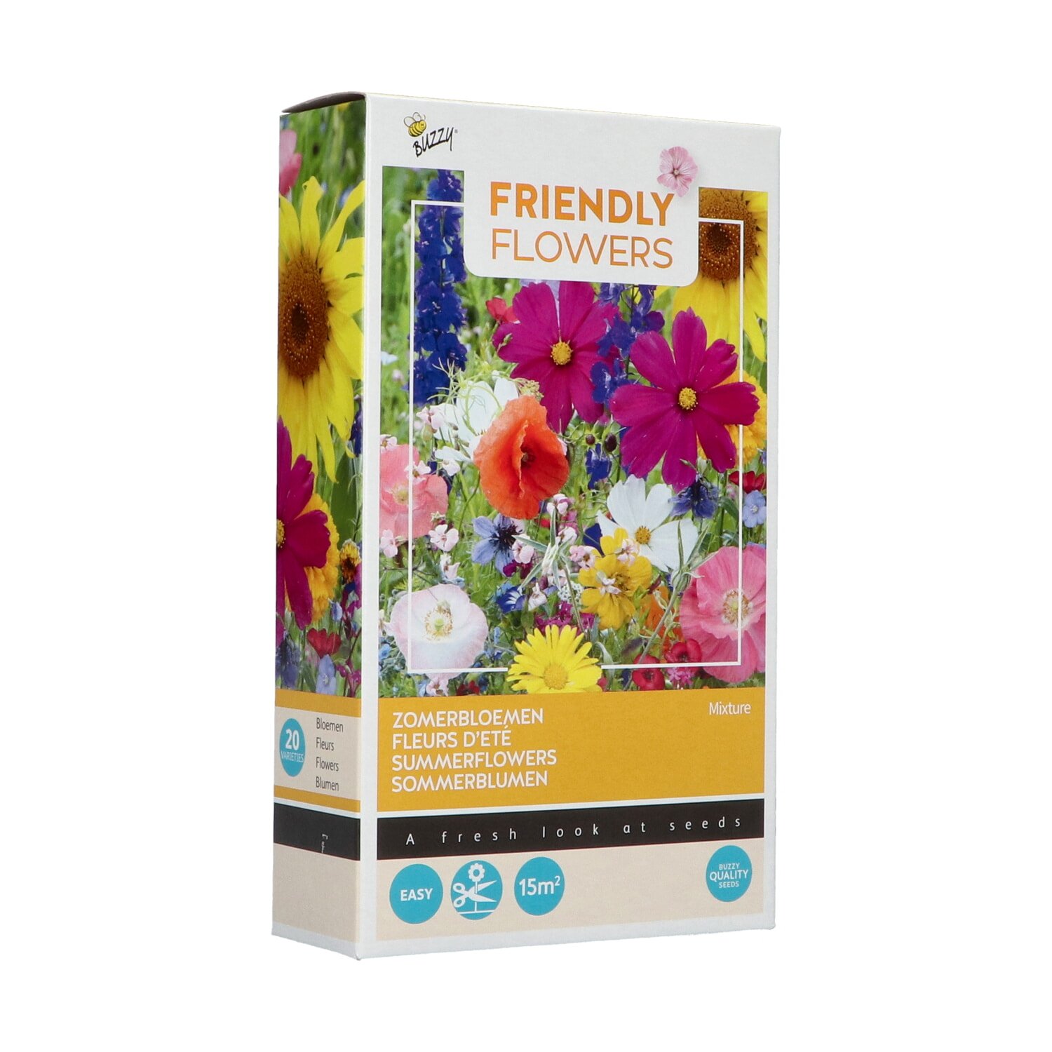 Buzzy Friendly Flowers frø til sommerblomsterblanding