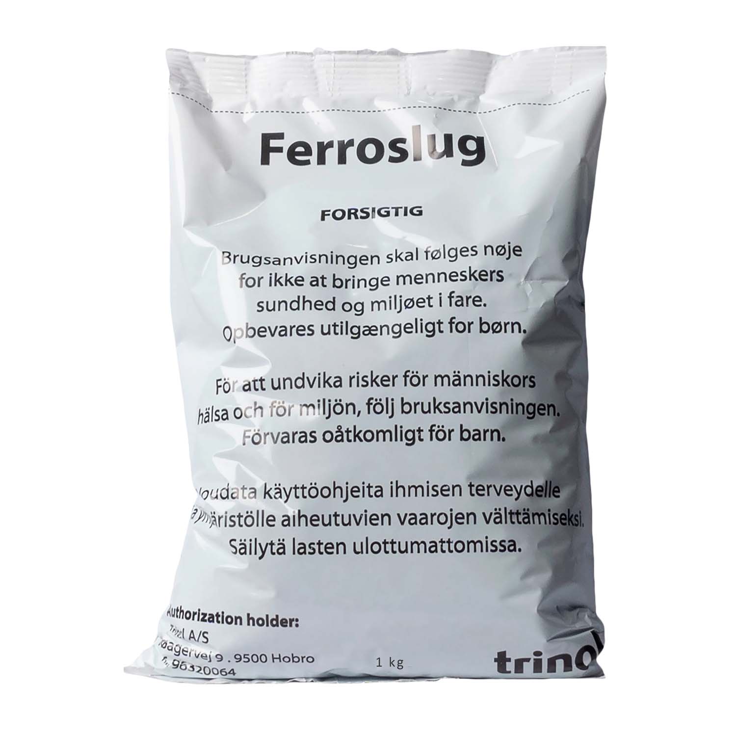 Ferroslug sneglemiddel 1 kg pose Hvid pose med Ferroslug sneglemiddel 1 kg