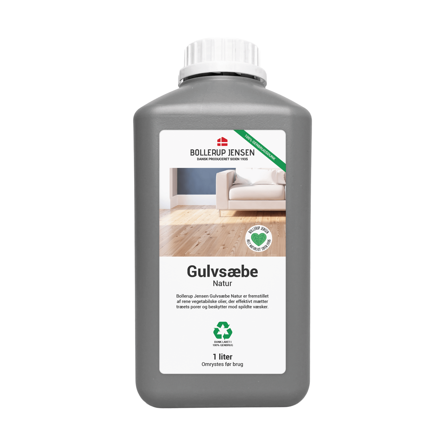 Flaske med Bollerup Jensen gulvsæbe natur 1L