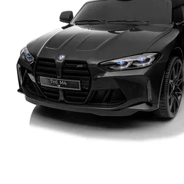 Sort BMW M4 elbil til børn fra NORDIC PLAY Speed, officielt licenseret, 2 x 10,8V motor, MP3/USB, Bluetooth og 2.4 GHz fjernbetjening – ideel til 3-8 år