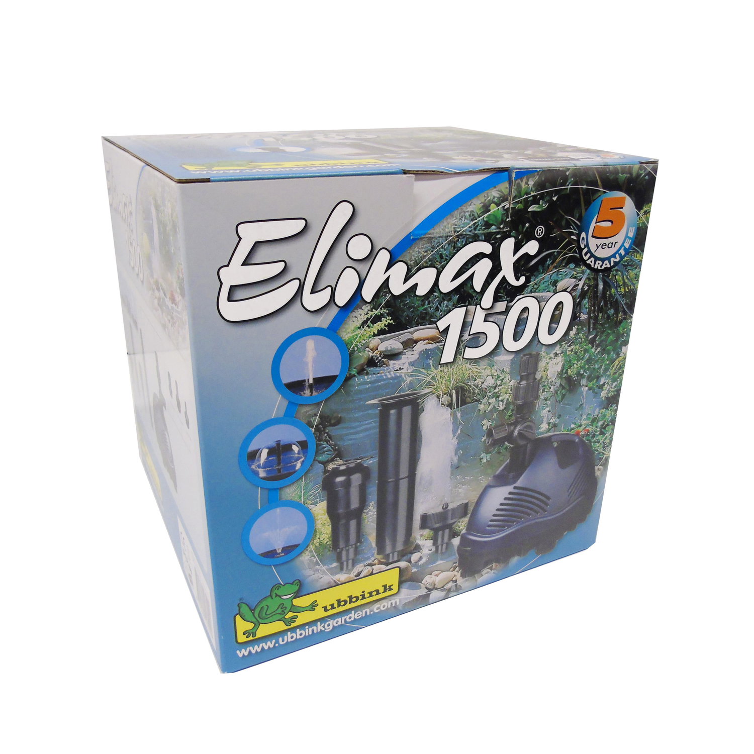 Ubbink Elimax 1500 pumpe til havedam på emballage