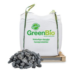GreenBio granitskærver i bigbag på palle Stor GreenBio bigbag med granitskærver på palle
