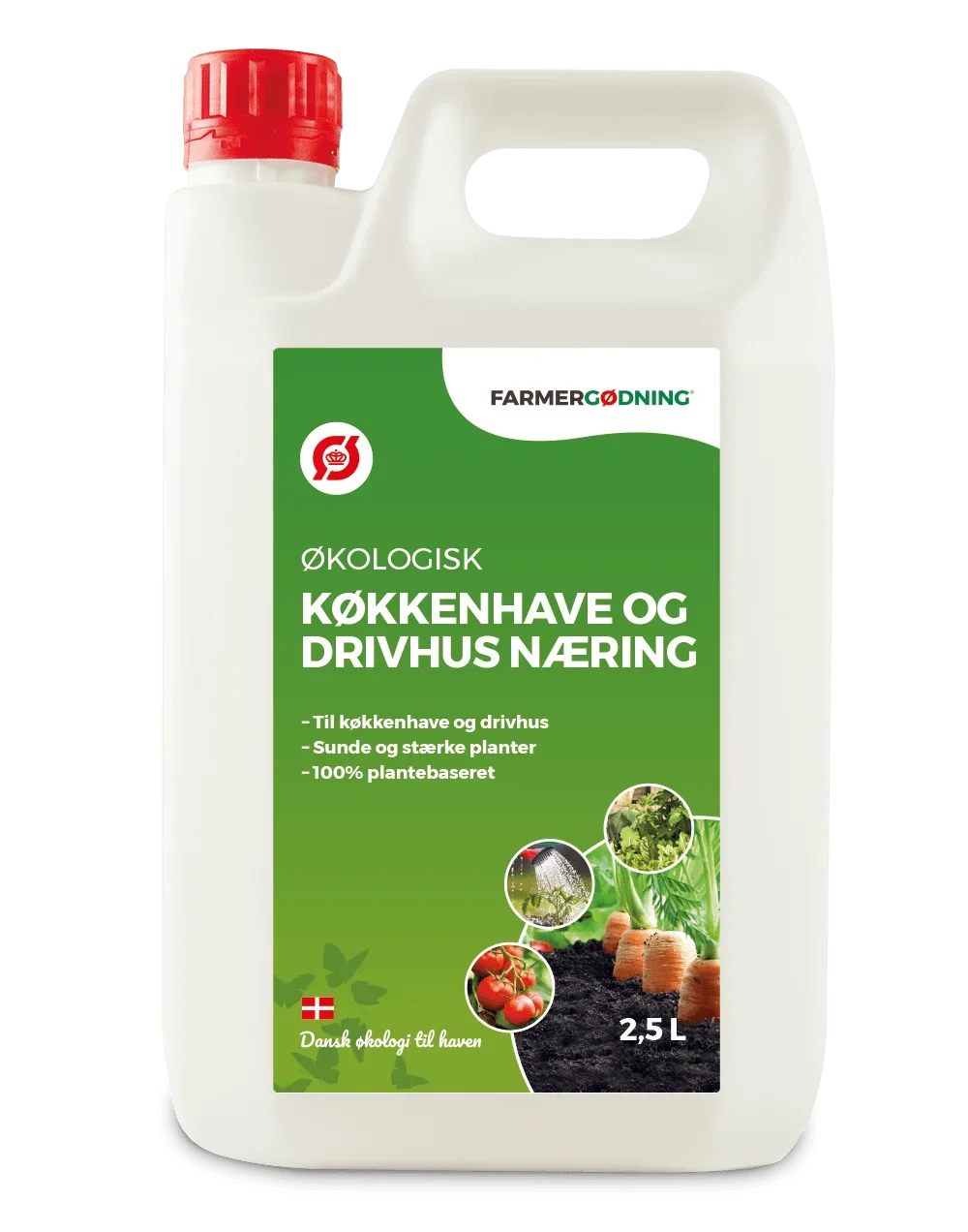 Økologisk køkkenhave- og drivhusnæring 2,5 L Dunk med økologisk gødning til køkkenhave og drivhus