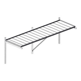 Vægmonteret tørrestativ i metal Langt væghængt tørrestativ i metal