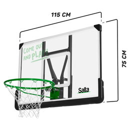 Salta basketballkurv til væg, plade 115x75 cm
