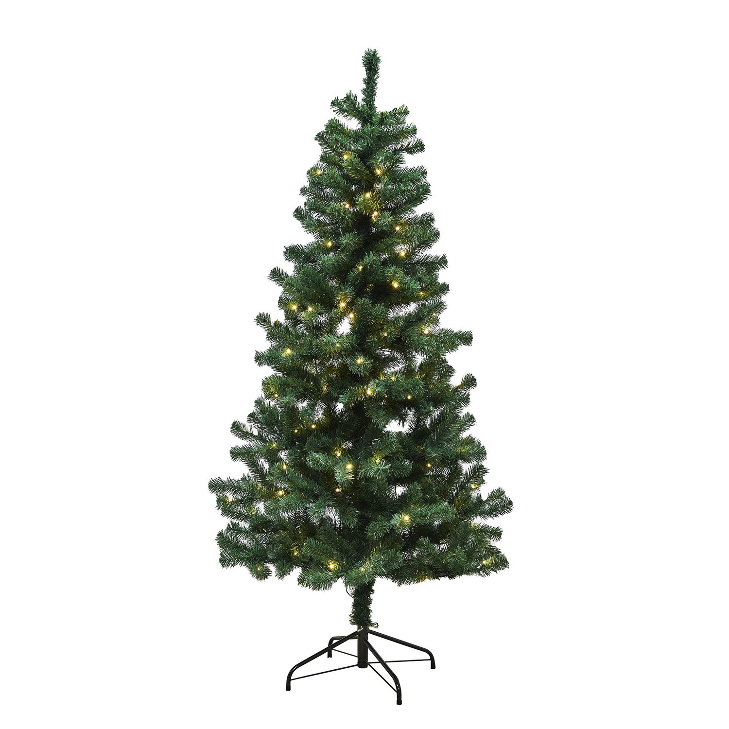 Grønt kunstigt juletræ med varme LED-lys