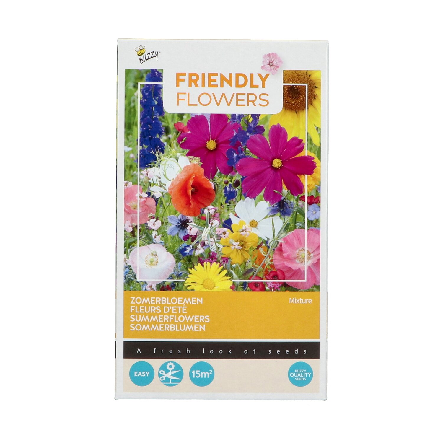 Pose med farverige sommerblomster frøblanding
