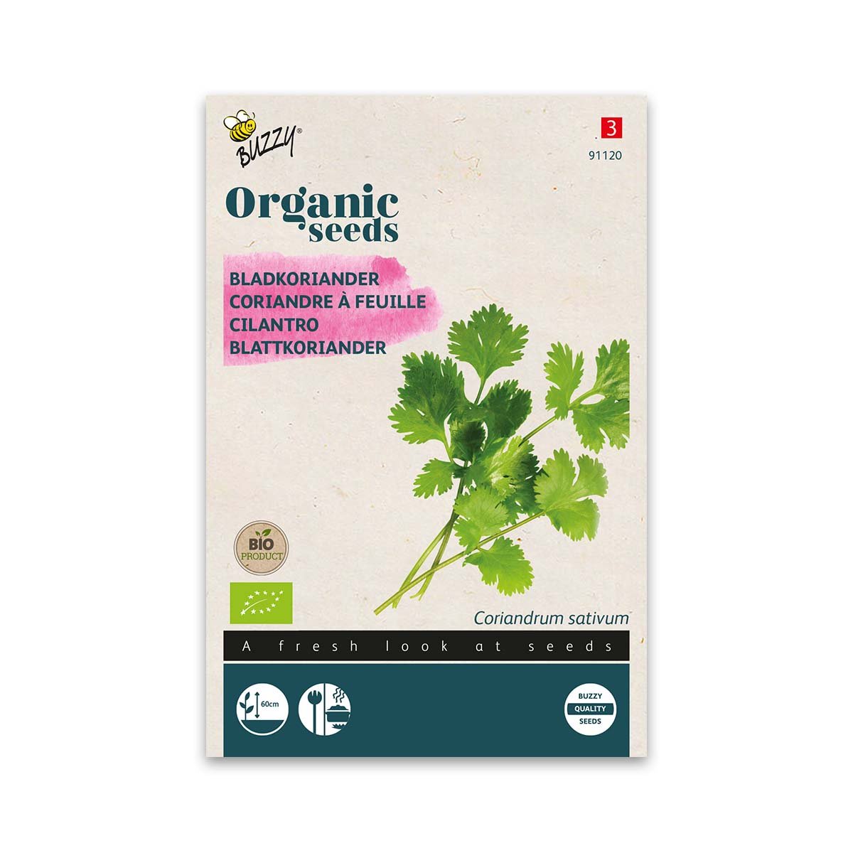 Økologiske korianderfrø til køkkenhaven Frøpose med økologiske korianderfrø Buzzy Seeds