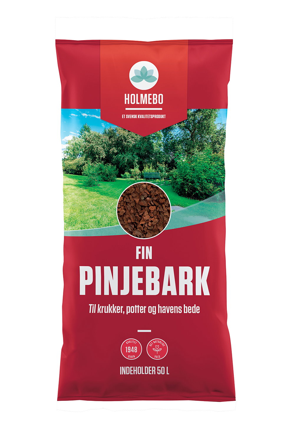 Sæk med Holmebo fin pinjebark 50 liter