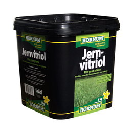 Hornum jernvitriol 5 kg til grøn græsplæne Hornum jernvitriol spand 5 kg til pleje af græsplæne