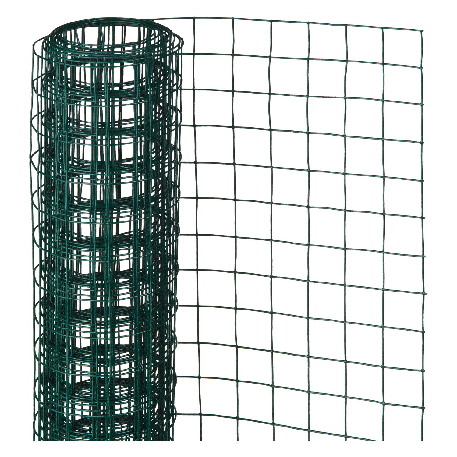 Rulle galvaniseret trådnet med grøn PVC-belægning, maskestørrelse 6,4 mm, mål 50 cm x 3 m. Nature trådnet til tæt afskærmning, plantebeskyttelse og hobbyprojekter i haven.