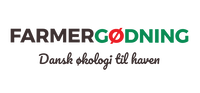 Farmergødning logo - Dansk økologi til haven Farmergødning logo med farvet tekst og undertekst 'Dansk økologi til haven'