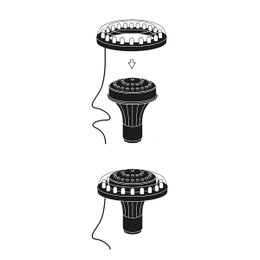 Montering af LED-lys til spejlbassin Illustration af montering af flydende LED-lys til bassin