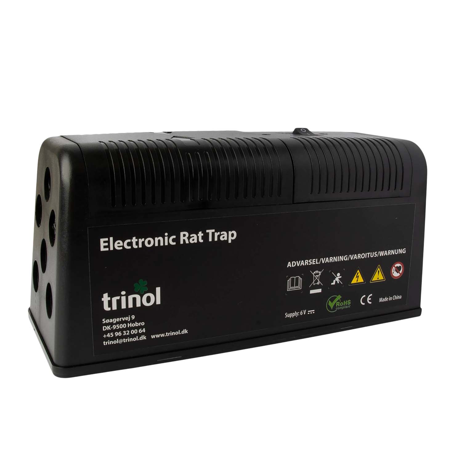 Trinol elektronisk rottefælde, sort Sort Trinol elektronisk rottefælde mod rotter
