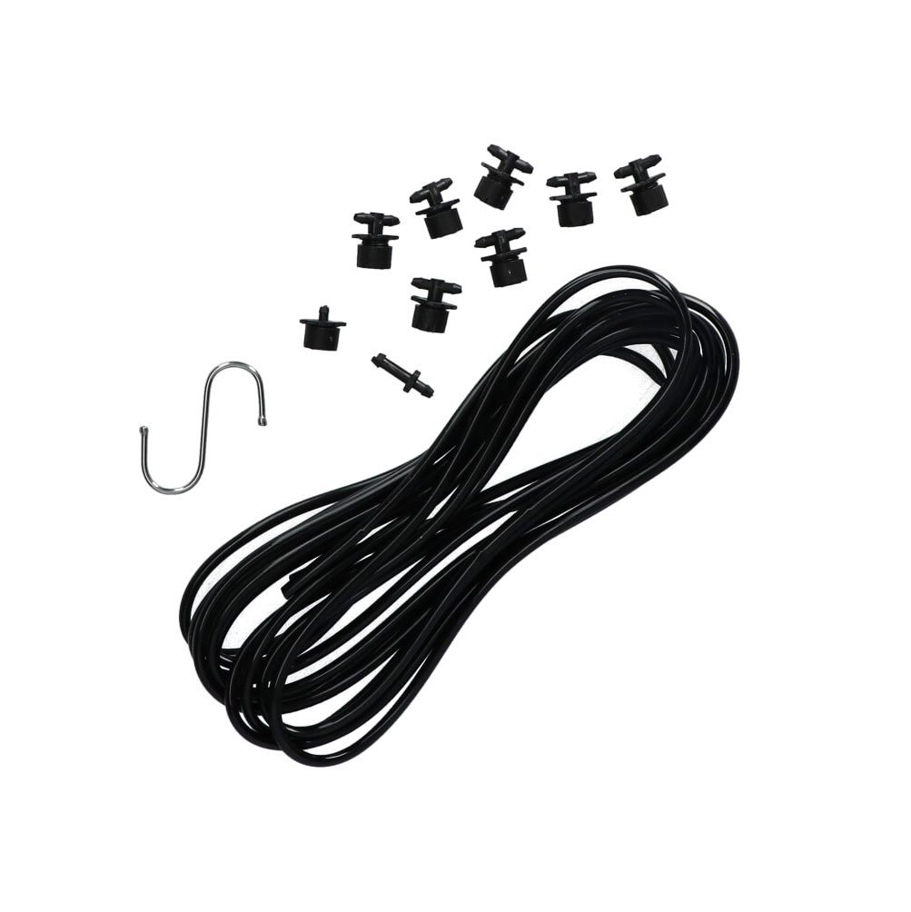 Sort elastiksnor med metalkrog og sorte plastikclips