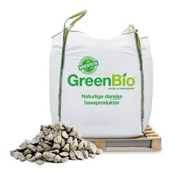 GreenBio granit skærver i bigbag på palle Bigbag med GreenBio granitskærver på palle