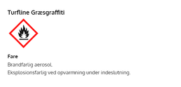 Turfline Græsgraffiti advarsel Farepiktogram for brandfarlig Turfline Græsgraffiti