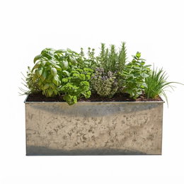Plantekasse i galvaniseret stål - 80 x 40 x 40 cm