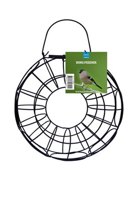 Rund fuglefoderholder i metal Sort ringformet fuglefoderholder i metal
