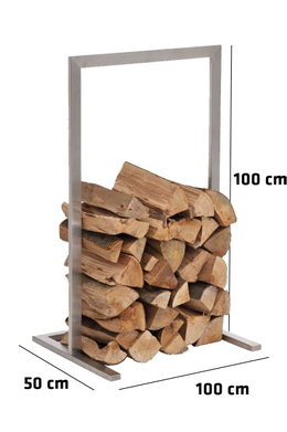 Brændestativ i stål 100x100x50 cm Rektangulært stål brændestativ med brænde 100x100x50 cm
