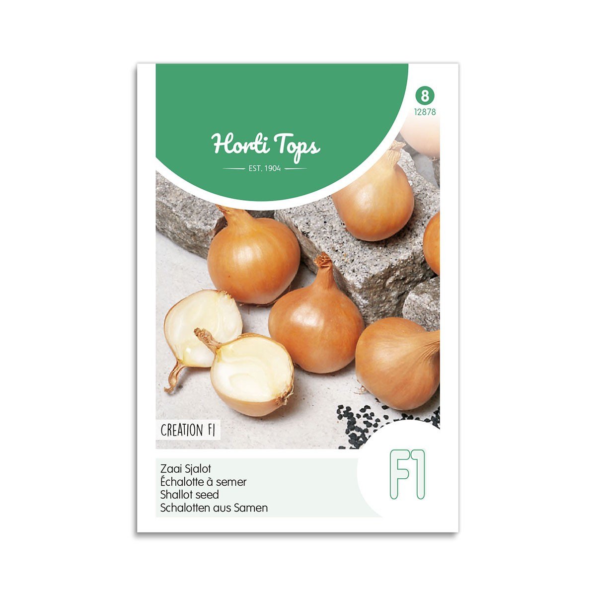 Horti Tops skalotteløg frø Creation F1 Frøpose med Horti Tops Creation F1 skalotteløg