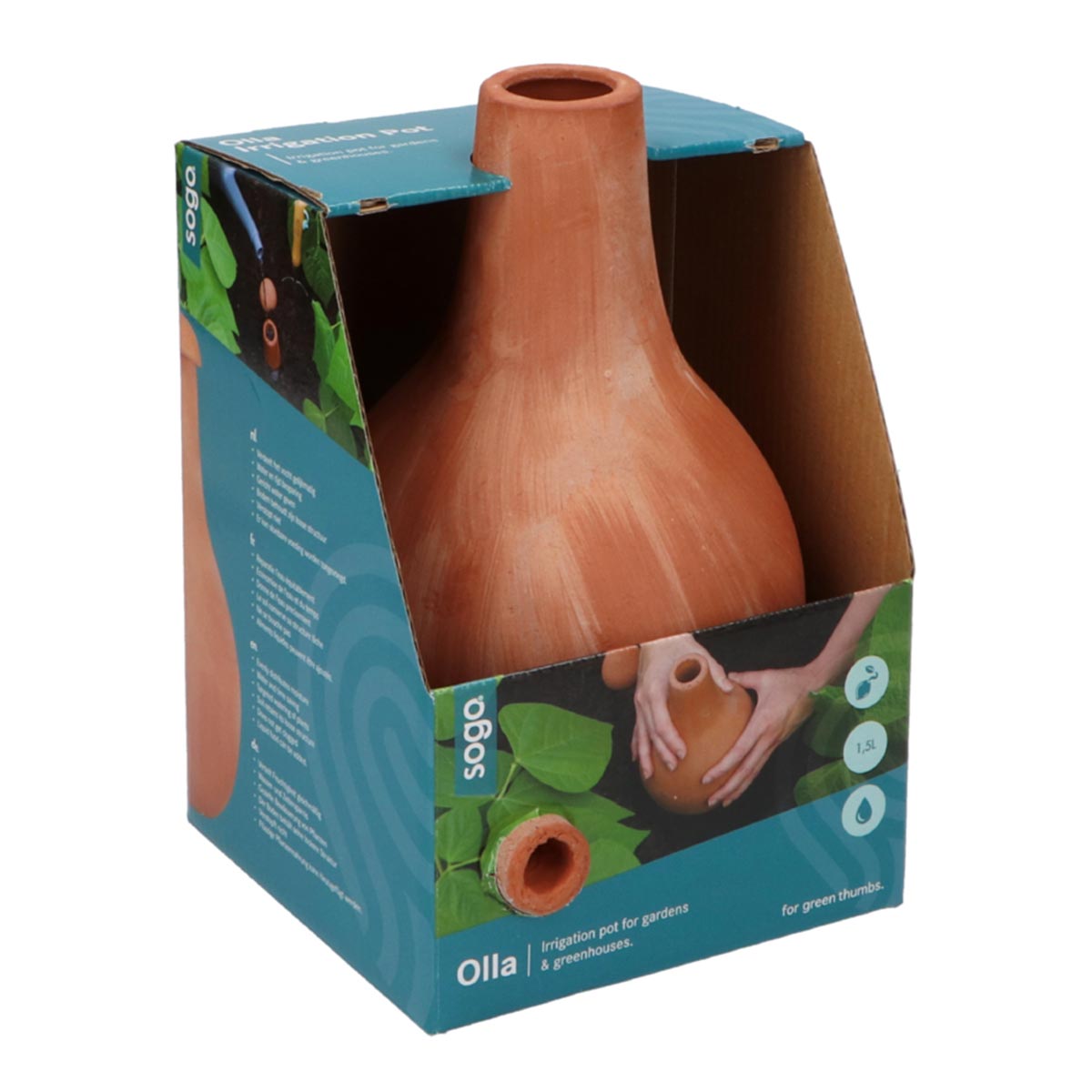 Soga terracotta olla til drypvanding i haven