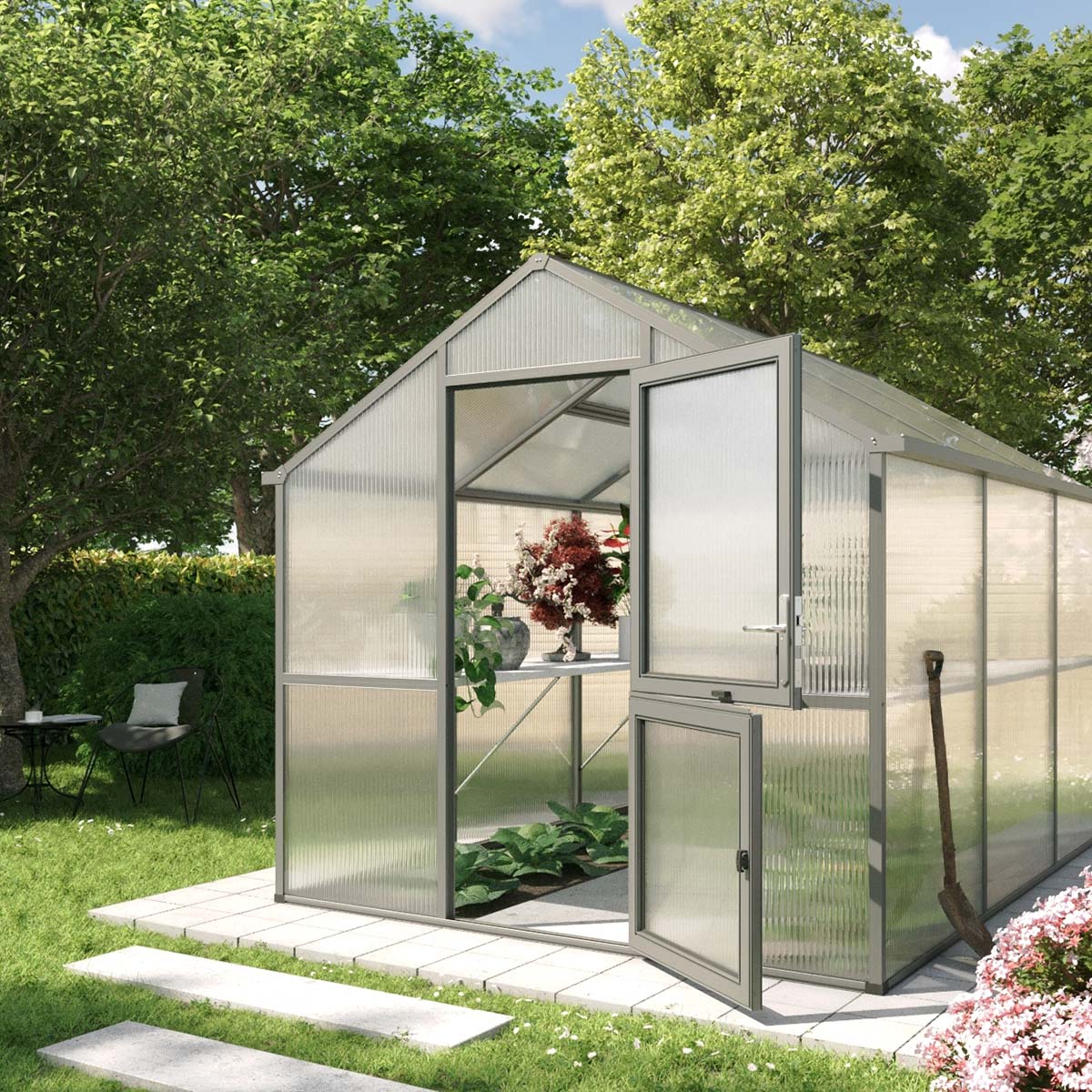 Drivhus - KGT Iris III, Antracitgrå - 7,53 m2