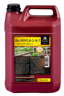 BioNutria Bio NPKS 8-2-9-7 flydende gødning 5L 5L dunk BioNutria Bio NPKS 8-2-9-7 flydende gødning