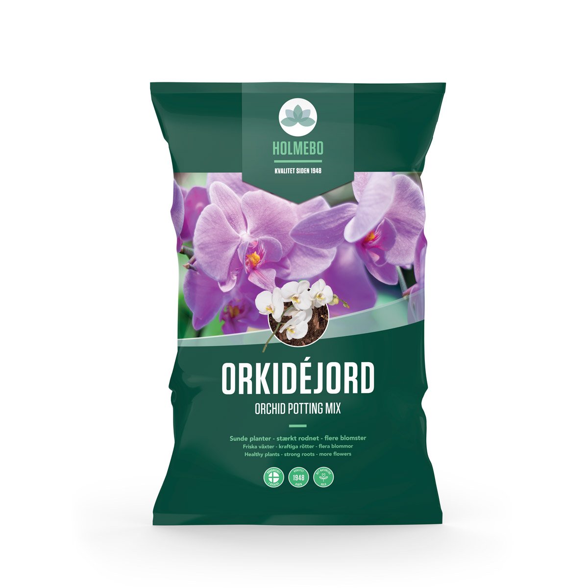 Pose med Holmebo orkidéjord til orkidépotter