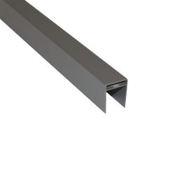 Grå U-formet aluminiumsprofil Grå U-profil i aluminium til montering