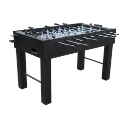 Sort bordfodboldspil (deluxe) fra NORDIC Games i 15 mm MDF med PVC-laminat, forkromede stænger og roterende spillere. Inkl. 22 spillere, 2 bolde og justerbare fødder – ideel til hjemmet, institutioner og kontor.