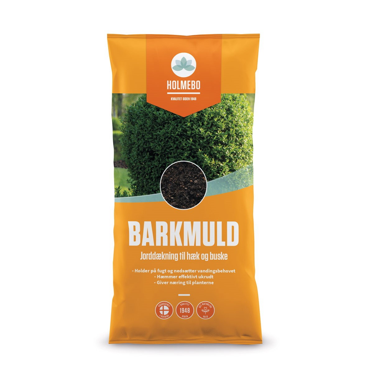 HOLMEBO barkmuld til hække og buske Pose HOLMEBO barkmuld til jorddækning i haven