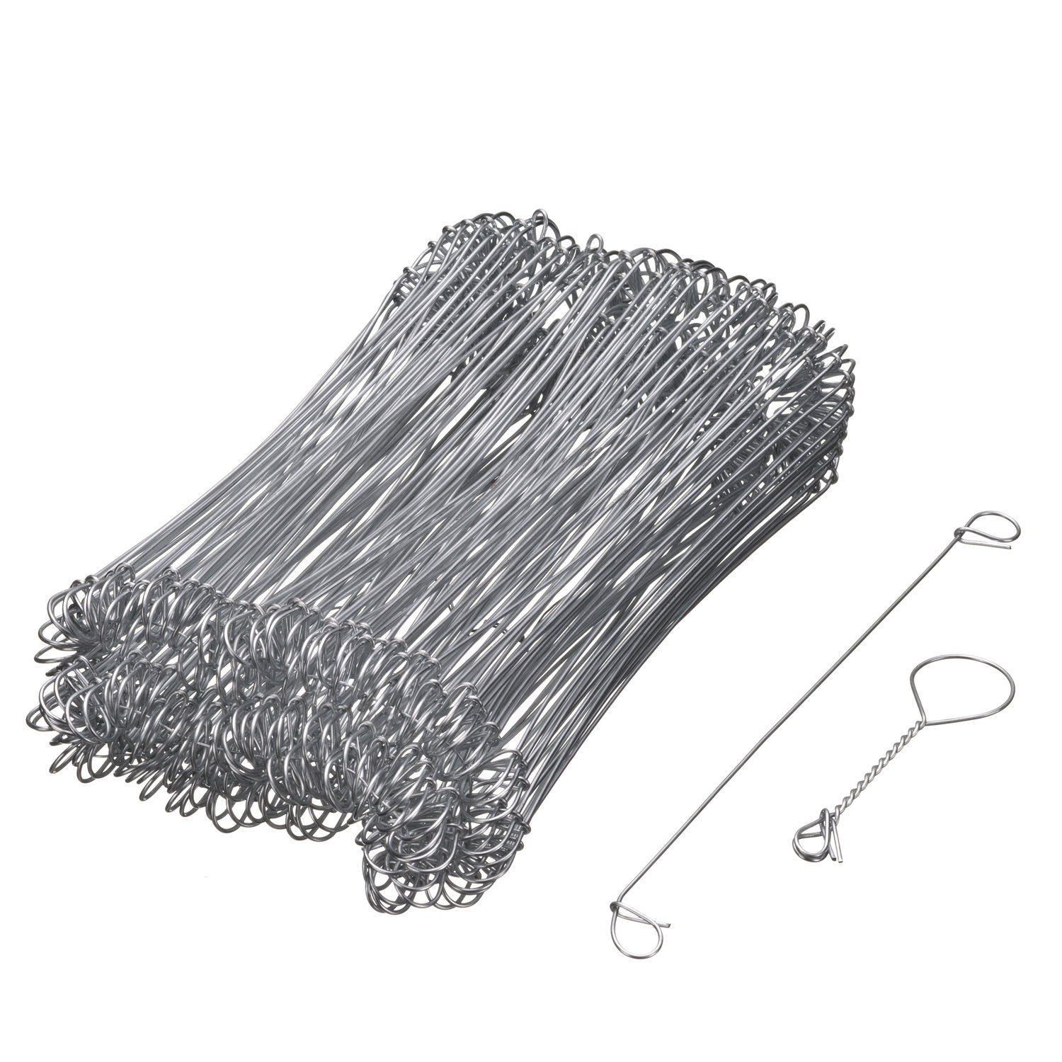 Bunke af Nature galvaniserede trådsamlere L16 cm Ø1 mm, 200 stk, til samling og fastgørelse af trådhegn, net og reparationer