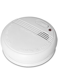 Røgalarm med testknap, hvid Hvid røgalarm med testknap og LED-indikator