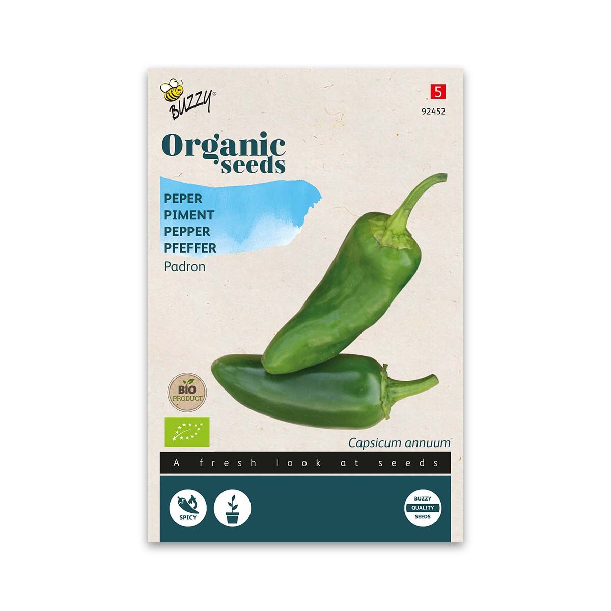 Økologiske Padron peberfrø Frøpose med økologiske Padron peberfrø