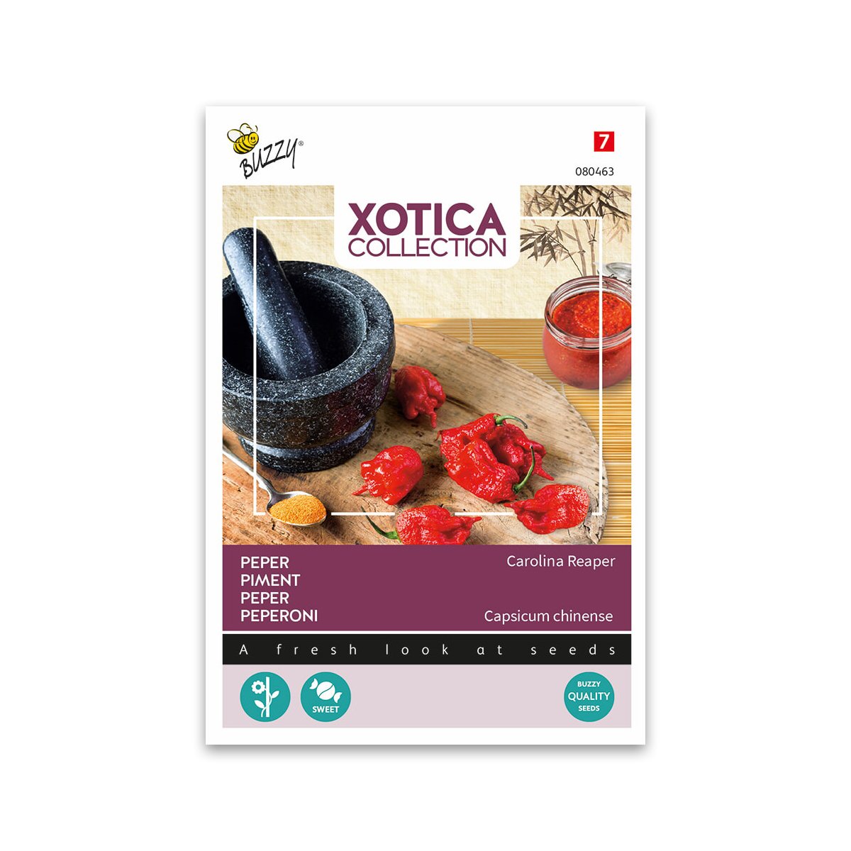 Frøpose med Carolina Reaper chilifrø fra Xotica Collection