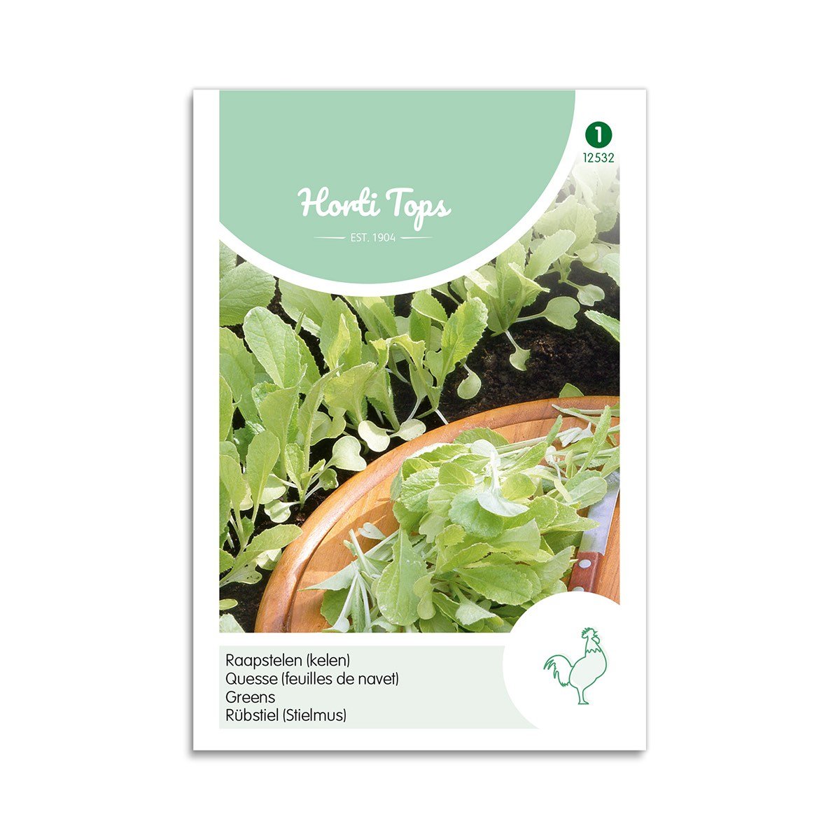 Horti Tops majroerblade frø til køkkenhave Frøpose Horti Tops med majroerblade i træskål