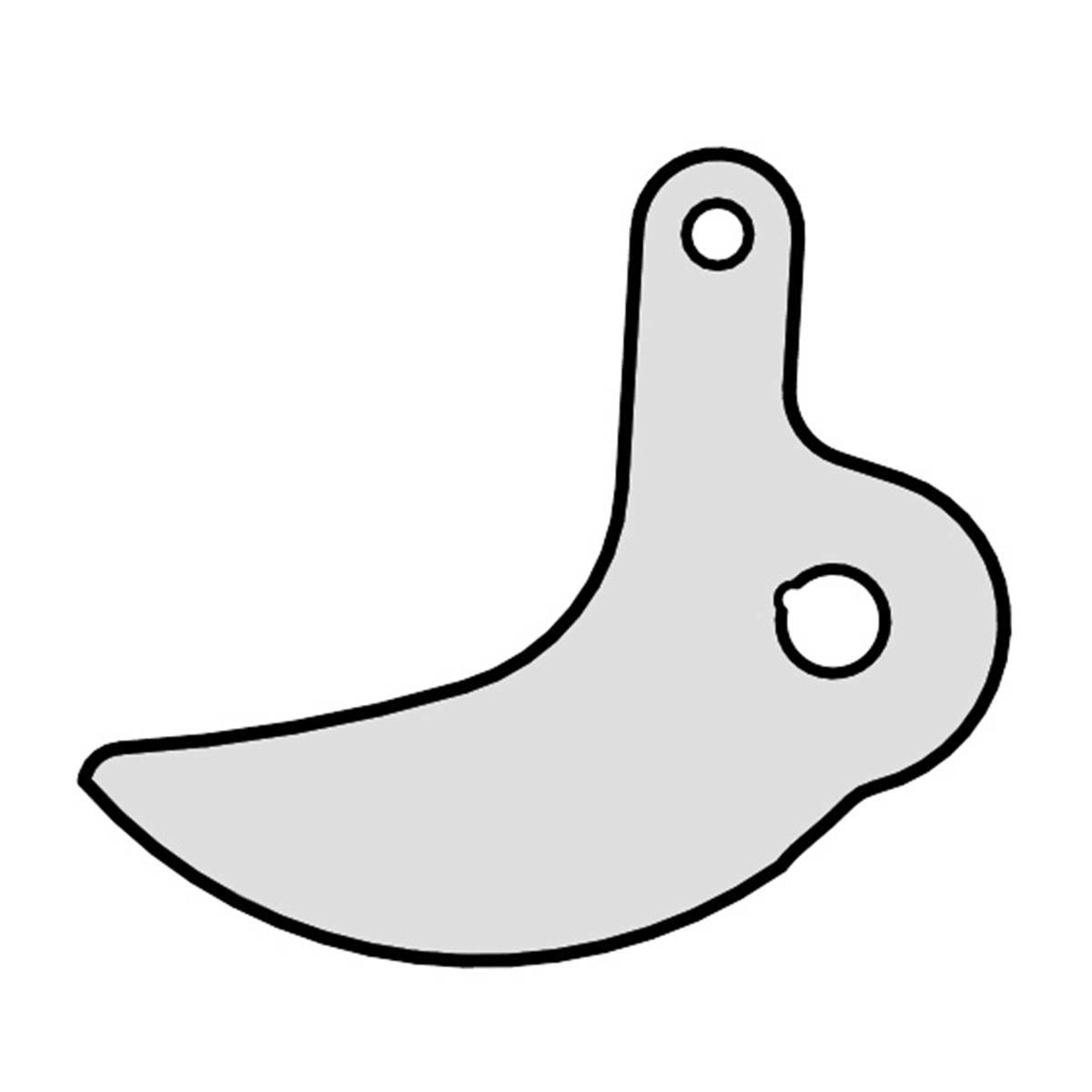 Illustration af buet reservekniv til maskine