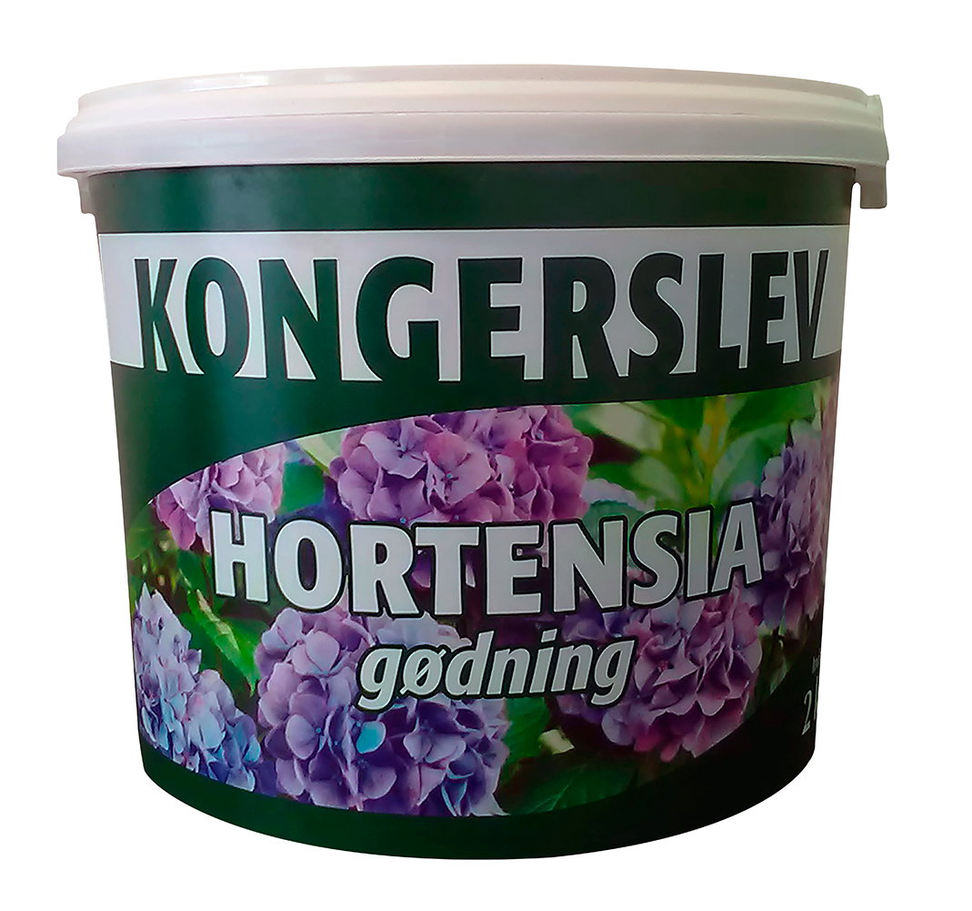 Spand med Kongerslev hortensia gødning 2 kg