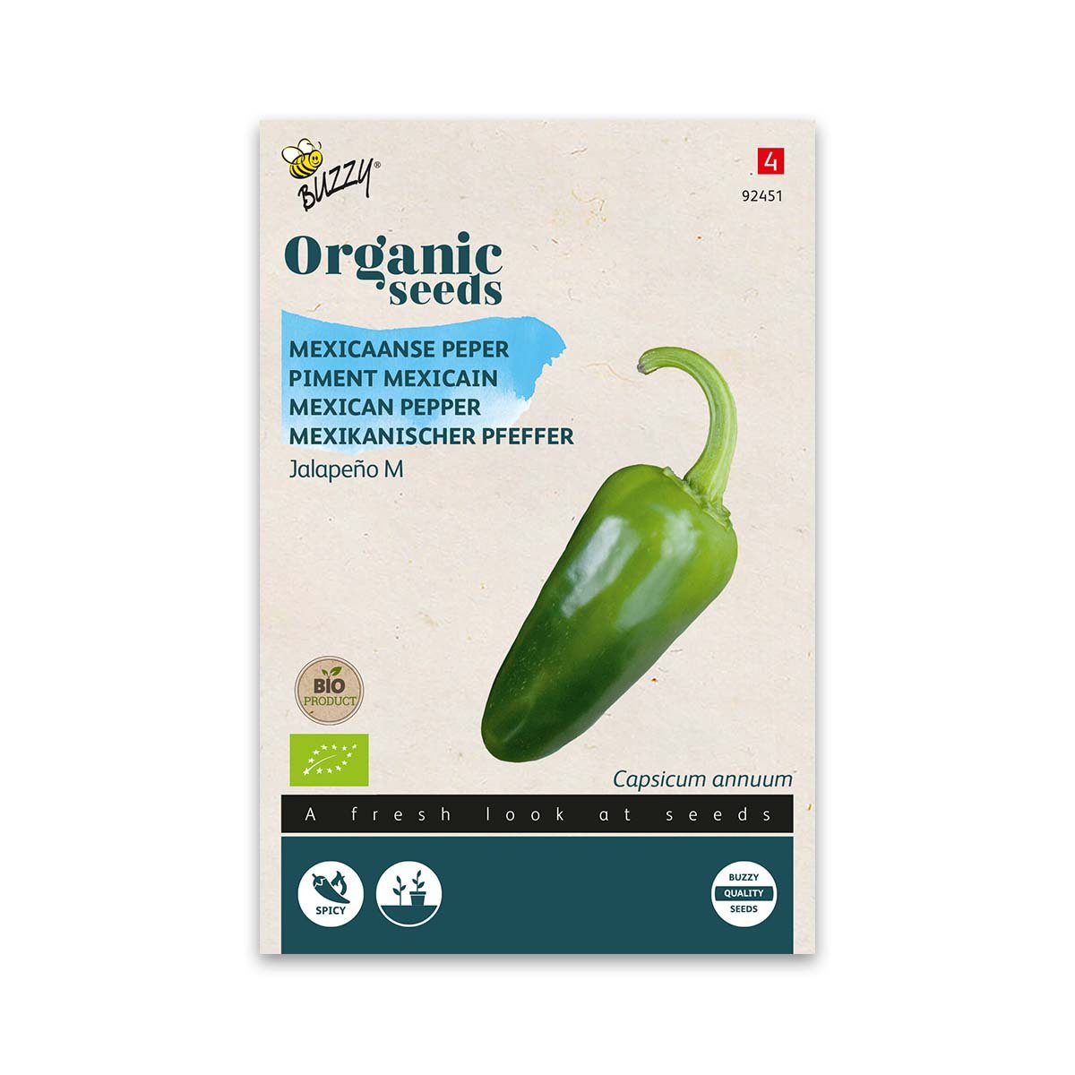 Økologiske jalapeño frø Jalapeño M Frøpose med økologiske jalapeño chilifrø