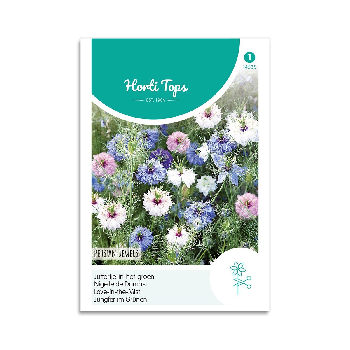 Nigella frø Persian Jewels blanding Frøpose med Nigella Persian Jewels blomster