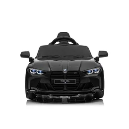 Frontvisning af sort Elbil BMW M4 til børn fra Nordic Play – licenseret model med LED-lygter, Bluetooth, MP3-afspiller, fjernbetjening og 2 x 10,8V motor, anbefalet alder 3-8 år