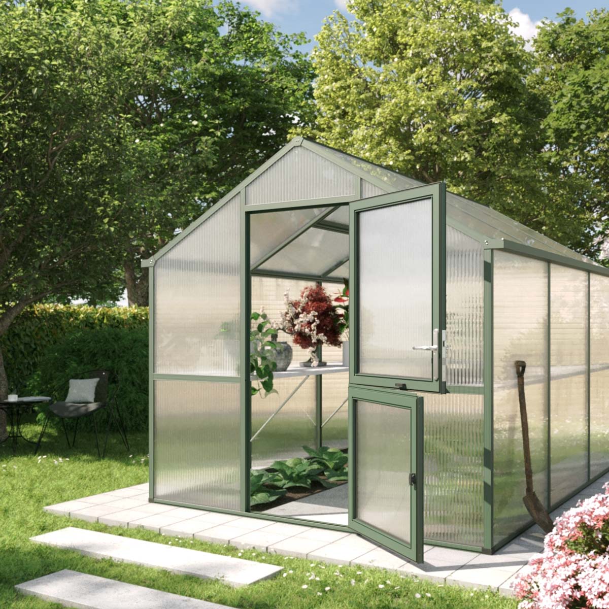 Drivhus - KGT Iris III, Grangrøn - 7,53 m2