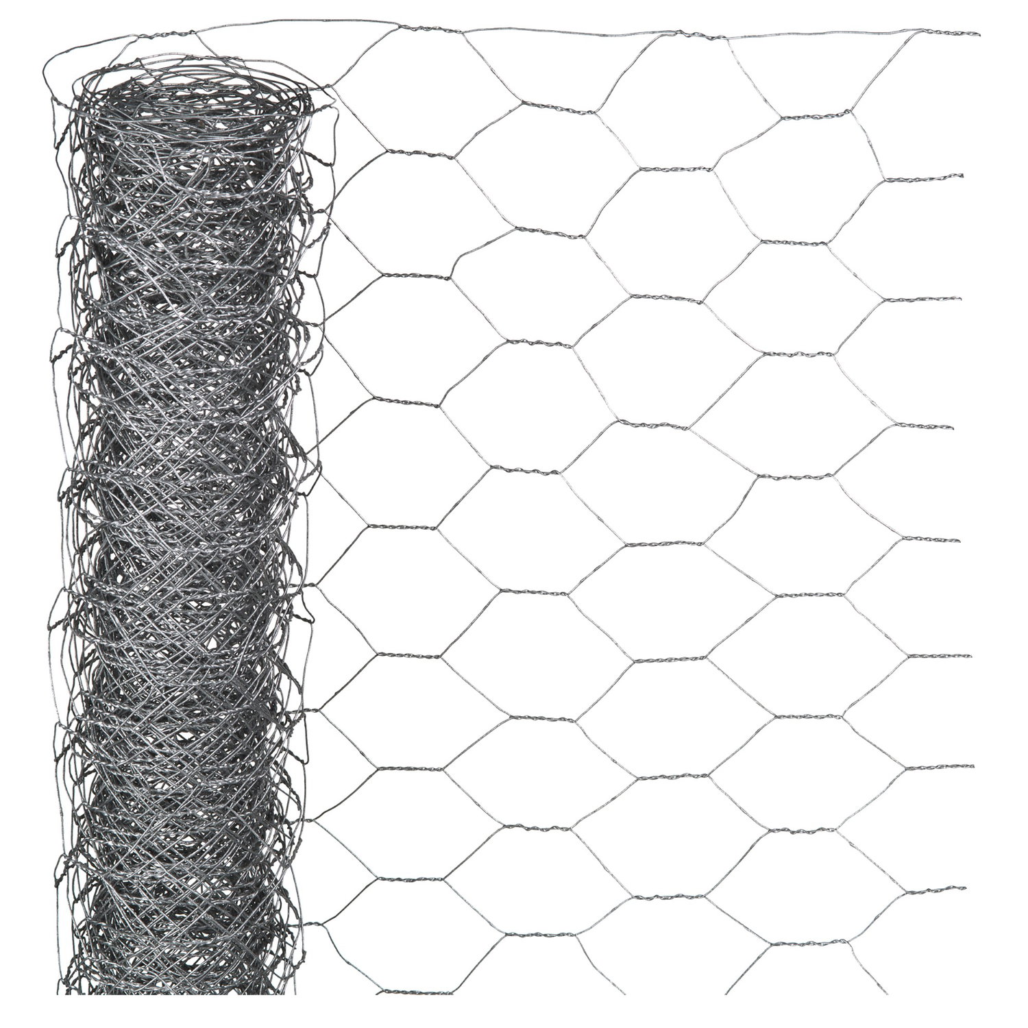 Rulle af galvaniseret hønsenet Metalex® med 13 mm sekskantede masker, 50 cm x 3 m, vist i detaljerede masker; velegnet til inddækning af høns, smådyr, plantebeskyttelse og gør-det-selv-projekter