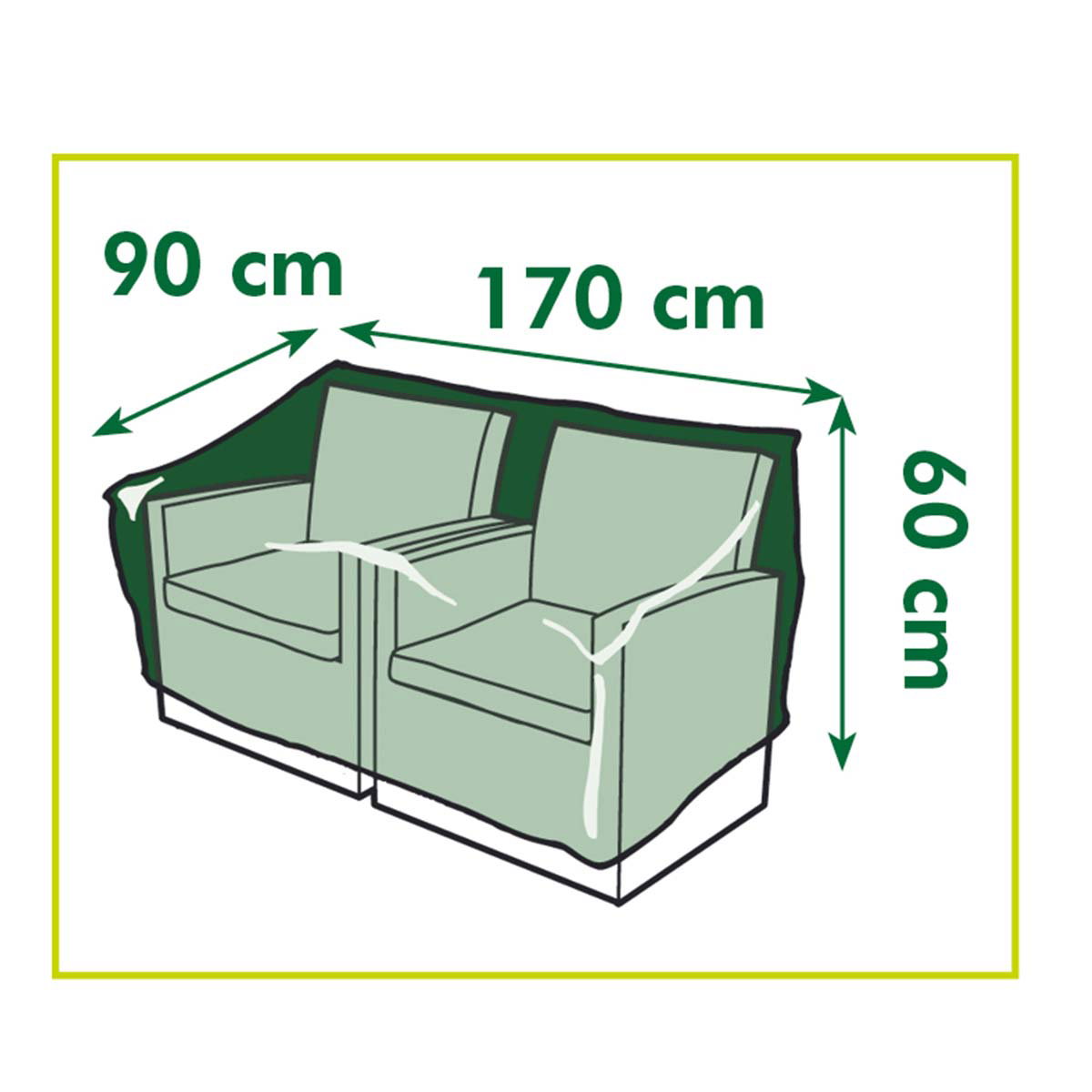 Møbelovertræk til to stole 170x90x60 cm Grønt møbelovertræk til to stole 170x90x60 cm