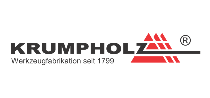 Krumpholz logo – værktøjsfremstilling siden 1799 Krumpholz firmalogo med rød trekantgrafik og teksten 'Krumpholz – værktøjsfremstilling siden 1799'