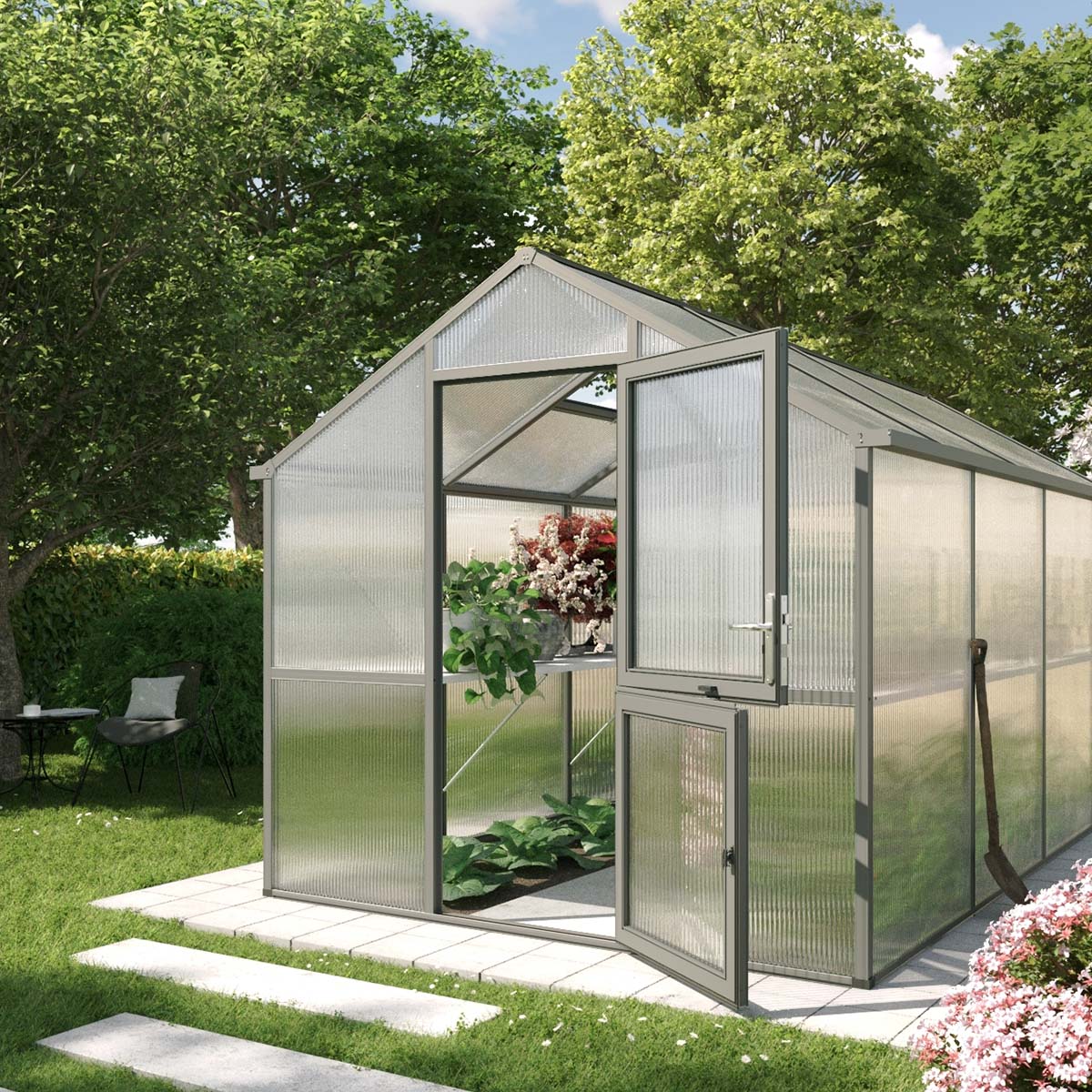 Drivhus - KGT Iris IV, Antracitgrå - 10 m2