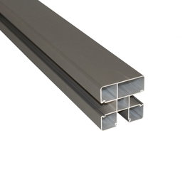 Sølv aluminiumsprofil med fire kamre