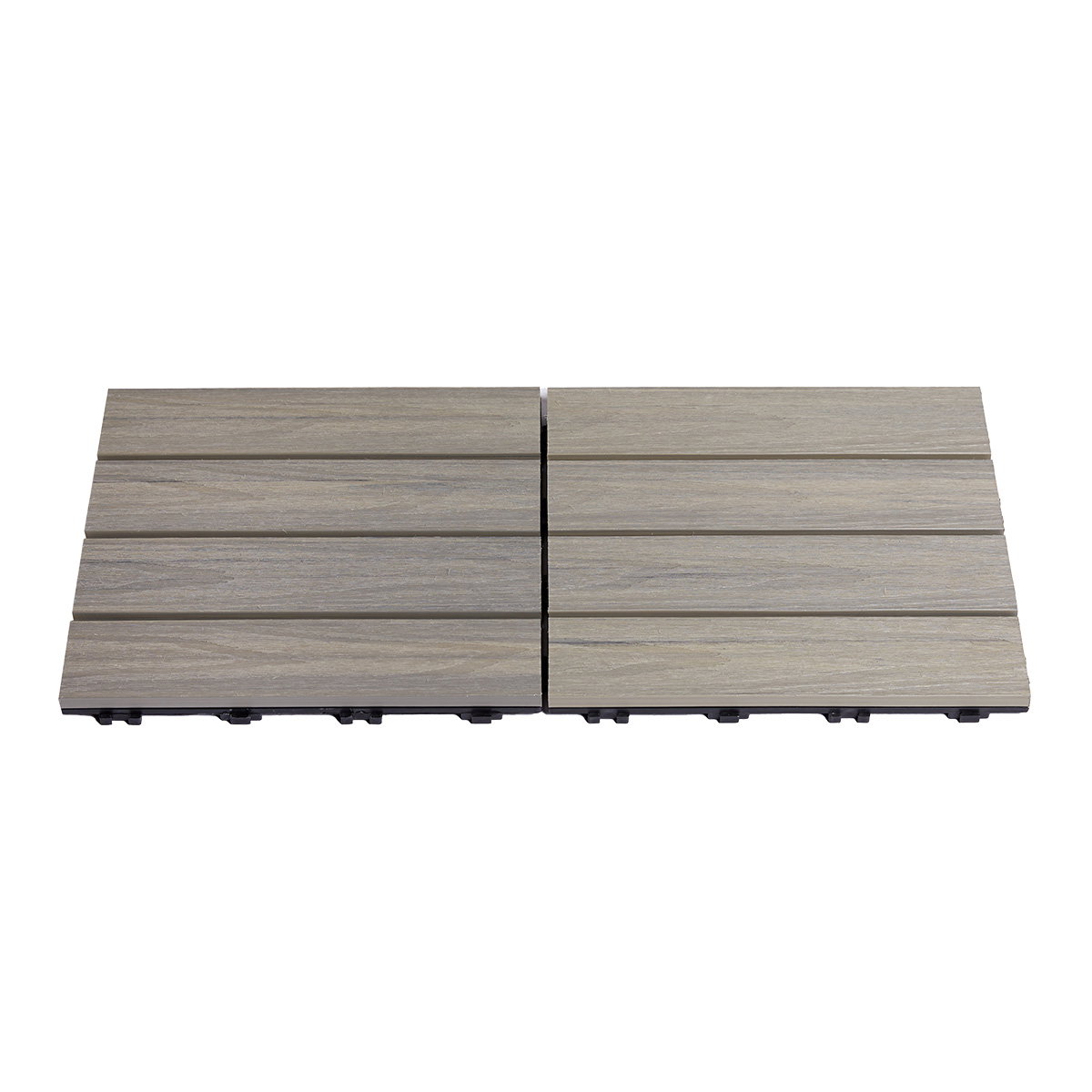 Terrasseflise komposit 30x30 cm 4-pak, drivtømmer lysgrå | HORTUS HORTUS komposit terrasseflise 30 x 30 cm 4-pak i lysgrå drivtømmer-look med træstruktur, vejrbestandig og vedligeholdelsesvenlig flise til terrasse, altan eller andre udendørsarealer