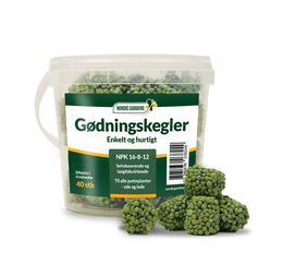 Nordic Gardens gødningskegler til potteplanter Spand med Nordic Gardens gødningskegler til potteplanter